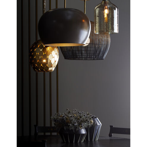 Noreen 1 Light 10 inch Vintage Brass Pendant Ceiling Light, Essential Lighting